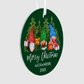 Brosse Script Noël Aquarelle Gnomes Vert (devant)
