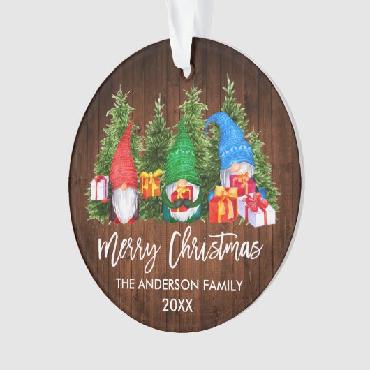 Brosse Script Noël Bois Aquarelle Gnomes (devant)