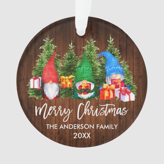 Brosse Script Noël Bois Aquarelle Gnomes (devant)