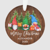 Brosse Script Noël Bois Aquarelle Gnomes (devant)