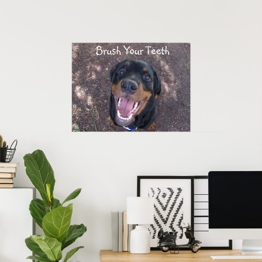Brosse tes dents Rottweiler Poster de chiot (Bureau à domicile)