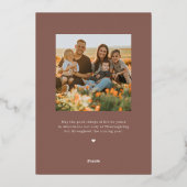 Brossé Thankful Foil Thanksgiving Carte photo (Verso)