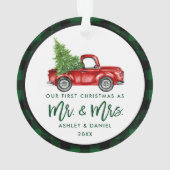 Brosse verte Script Camion Premier Noël Plaid (dos)