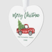 Brosse verte Script Vintage Camion rouge Coeur (devant)