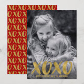 Brossé XOXO Gold Foil Valentin Carte photo (Devant / Derrière)