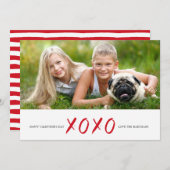 Brossé XOXO Photo Carte Saint-Valentin (Devant / Derrière)