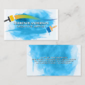 Brosses | Aquarelle brossée Carte de visite (Devant / Derrière)