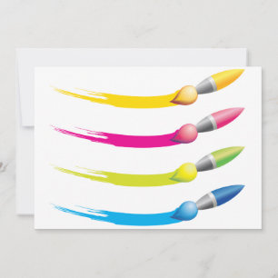 Brosses colorées Invitations