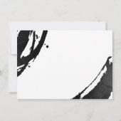 Brosses d'encre noire Abstraites Carte pour notes  (Dos)