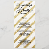 Brosses modernes or rayures menu mariage (Devant)