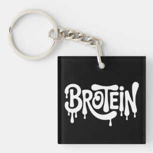 Brotein Protein Funny Bro Gym LGBTQ Gay Pride Ally Sleutelhanger