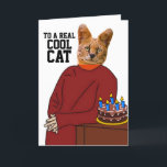 BROTHER BIRTHDAY CAT CARTES DE SALUT<br><div class="desc">CHAT GINGER EN ROUGE SWEATER GRANDE CARTE D'ANNIVERSAIRE POUR FRÈRE</div>