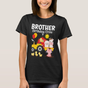 Brother Birthday Crew Tractor Barnyard Boerderij A T-shirt