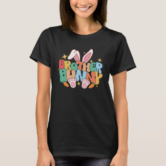Brother Bunny Ears Rabbit Pink Buffalo Plaid Easte T-shirt