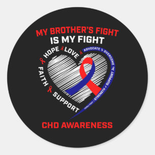 Brother CHD Awareness Month hartziekte grafisch Ronde Sticker