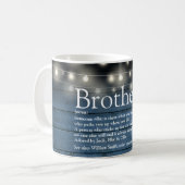 Brother Definition Blue Rustic Wood String Lights Koffiemok (Voorkant links)