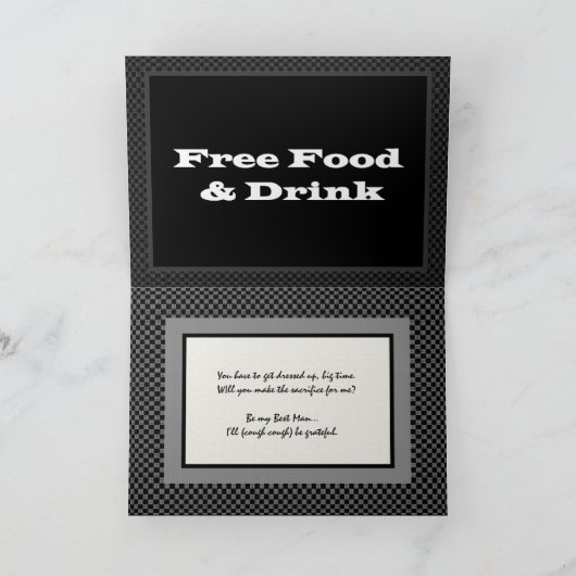 BROTHER Funny Best Man Invitation Libre nourriture (Intérieur)