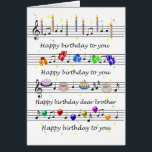 Brother Funny Happy Birthday Song Sheet Music<br><div class="desc">Une façon amusante de souhaiter un joyeux anniversaire à votre frère. Cette carte a tout,  gâteau,  bougies,  ballons,  cadeaux et plus de gâteau ! Chante une chanson d'anniversaire et souhaite un joyeux anniversaire avec une drôle de carte d'anniversaire.</div>