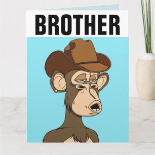 BROTHER FUNNY MONKEY ANNIVERSAIRE CARTE SURTAILLÉE