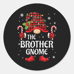 Brother Gnome bijpassende kerst PJS voor familie Ronde Sticker