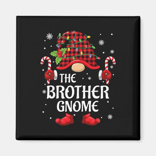 Brother Gnome Matching Christmas Pjs For Family Magneet (Voorkant)