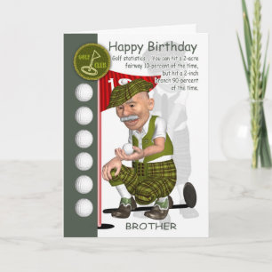 Brother Golfer Carte de voeux d'anniversaire avec 