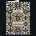 Brother-in-law Birthday Abstract Mandala Design<br><div class="desc">A fun way to wish your brother-in-law a happy birthday. This card has a very masculine feel and is composed of interlocking geometric figures. Le Main Color is brown,  with black and white. A lovely card that a on veut appreciate.</div>