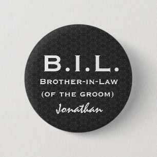 BROTHER IN LAW Black White Wedding V02 Ronde Button 5,7 Cm