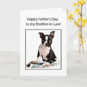 Brother-in-Law Father's Day Dog Newspaper Humor Kaart (Gele Bloem)