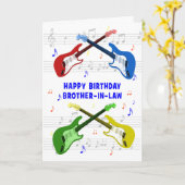 Brother in Law Guitares Carte d'anniversaire (Fleur jaune)