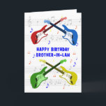 Brother in Law Guitares Carte d'anniversaire<br><div class="desc">Une belle carte d'anniversaire pour un beau-frère. L'art coloré de guitare électrique avec une échelle de musique dans l'arrière - plan. On ne peut pas avoir trop de guitares. Une carte d'anniversaire de guitare très cool, célèbre l'énergie et le pur plaisir de cet instrument musical. Une carte d'anniversaire parfaite pour...</div>