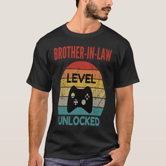 Brother in law Level Unlocked Gamer For New Brot T-shirt (Voorkant)
