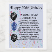 Brother in Law Poem Bottle Étiquette 50e anniversa (Étiquettes simples)