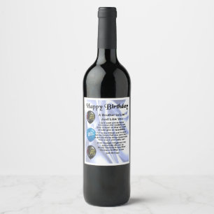 Brother in Law Poem Bottle Étiquette Joyeux annive