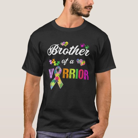 Brother Of A Warrior Autism Awareness Support Ribb T-shirt (Voorkant)