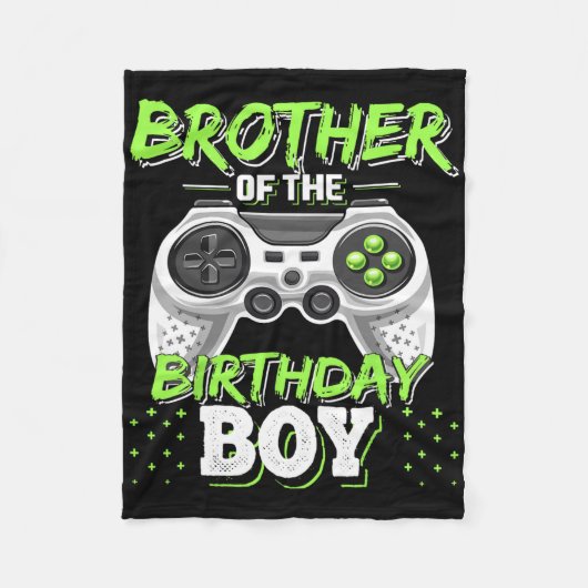 Brother Of The Birthday Boy Matching Video Game Bi Fleece Deken (Voorkant)