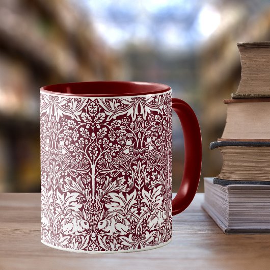 Brother Rabbit Maroon Pattern William Morris Mok