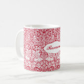 Brother Rabbit Red William Morris Pattern Monogram Koffiemok (Voorkant links)