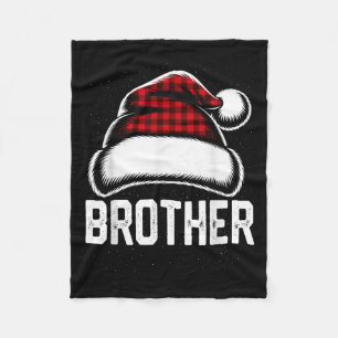 Brother Santa Red Plaid Kerstmis Familie Matching Fleece Deken