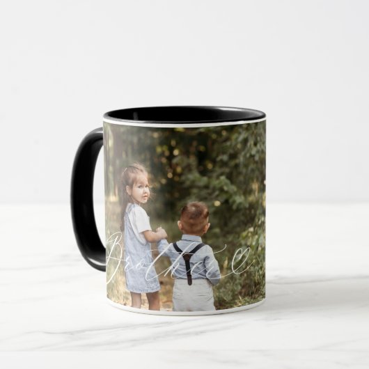 Brother Script hart dankbaar elk moment foto Mok (Voorkant links)