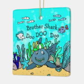 Brother Shark Family Kerstversiering Keramisch Ornament (Links)