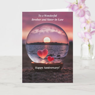 Brother Sister in Law Happy Wedding Anniversary Kaart