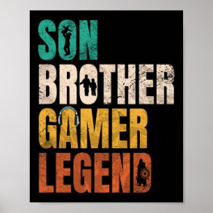 Brother Video Gamer Legende Matching Familie Sibli Poster