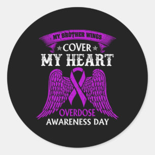 Brother Wings Hoesje Mijn Hart Overdosis Awareness Ronde Sticker