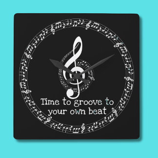 Brother's Christmas Music Note Wandklok Muzikant Vierkante Klok