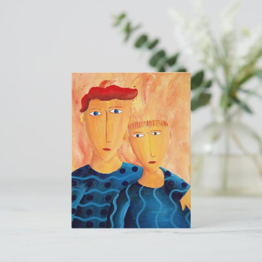 Brothers Contemporary Art Schilderij Ansichtkaart Briefkaart (Staand voorkant)
