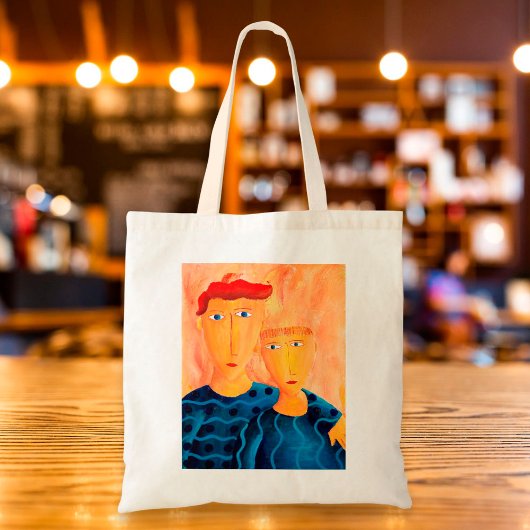 Brothers Contemporary Art Schilderij Tote Bag