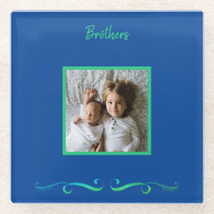 Brothers Custom Framed Photo Glazen Onderzetter