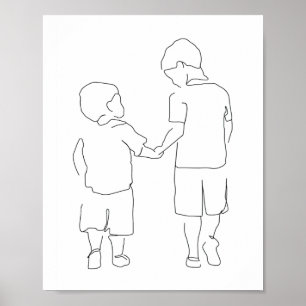 Brothers Gift, Brothers Print, Brothers Wall Art, Poster