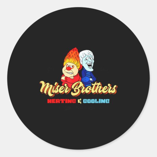Brothers Heating & Cooling Christmas Ronde Sticker (Voorkant)